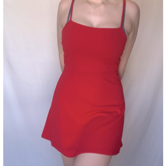 Red strappy mini dress - Picture 2 of 3